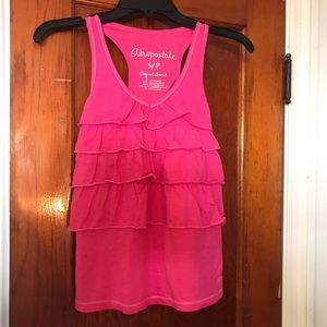 Aeropostale pink ruffled tank top